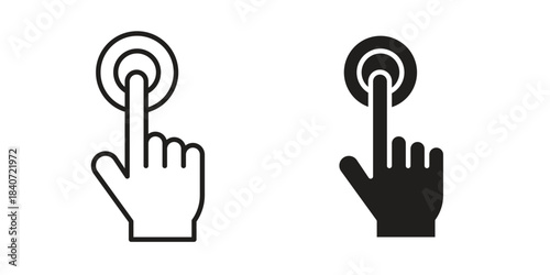 finger tap icons vector Collection Clipart Pack. icon with editable line stroke