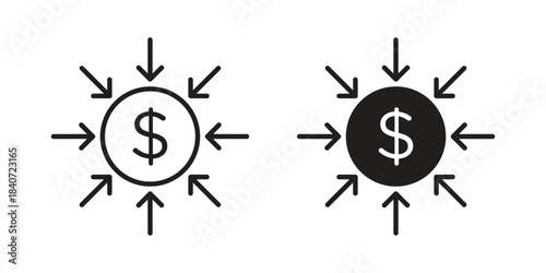 Income icons vector Collection Clipart Pack. icon with editable line stroke