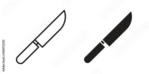 Kitchen knife icons vector Collection Clipart Pack. icon with editable line stroke