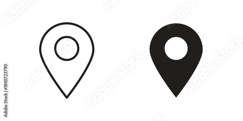 Location icons vector Collection Clipart Pack. icon with editable line stroke