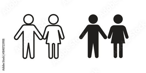 Man and woman icons vector Collection Clipart Pack. icon with editable line stroke