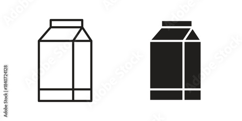 Milk carton icons vector Collection Clipart Pack. icon with editable line stroke