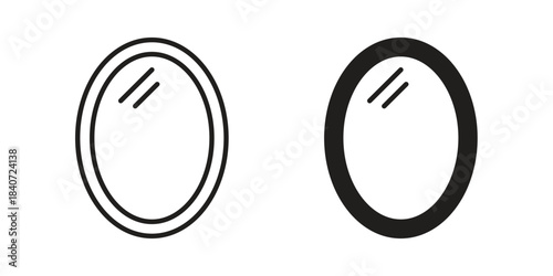 Mirror icons vector Collection Clipart Pack. icon with editable line stroke