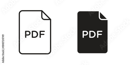 PDF file icons vector Collection Clipart Pack. icon with editable line stroke