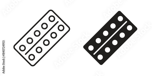Pill blisters collection Silhouette flat icon design element.icons vector Collection Clipart Pack. icon with editable line stroke