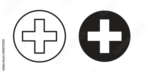 Plus icons vector Collection Clipart Pack. icon with editable line stroke