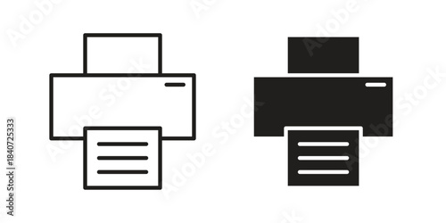 Printer icons vector Collection Clipart Pack. icon with editable line stroke