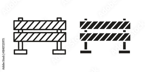 Roadblock icons vector Collection Clipart Pack. icon with editable line stroke