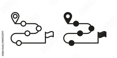 Roadmap icons vector Collection Clipart Pack. icon with editable line stroke