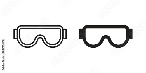 Safety goggles icons vector Collection Clipart Pack. icon with editable line stroke