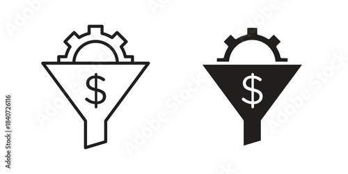 sales conversion icons vector Collection Clipart Pack. icon with editable line stroke