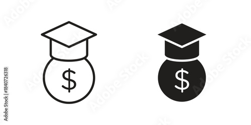 Scholarship icons vector Collection Clipart Pack. icon with editable line stroke