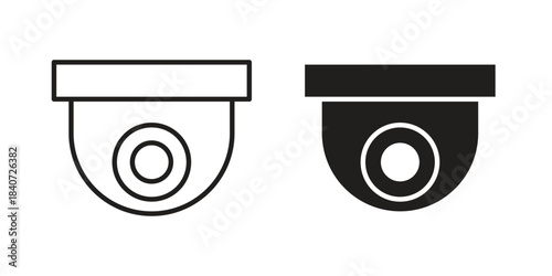 Security camera icons vector Collection Clipart Pack. icon with editable line stroke