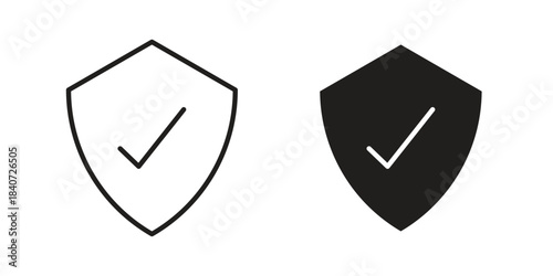Shield check mark icons vector Collection Clipart Pack. icon with editable line stroke
