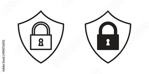 Shield lock icons vector Collection Clipart Pack. icon with editable line stroke