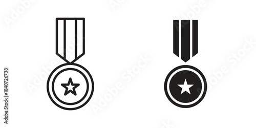 Sports medal icons vector Collection Clipart Pack. icon with editable line stroke