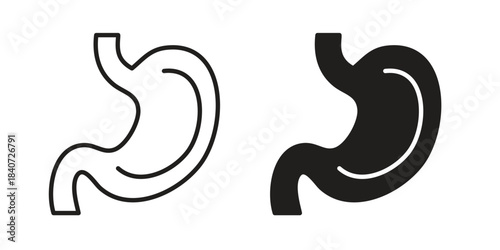 Stomach icons vector Collection Clipart Pack. icon with editable line stroke