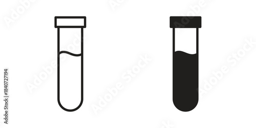 Test tube icons vector Collection Clipart Pack. icon with editable line stroke