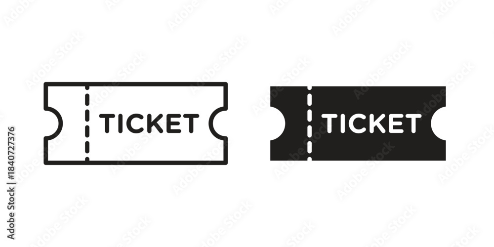 Obraz premium Ticket stub icons vector Collection Clipart Pack. icon with editable line stroke
