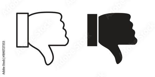 Thumbs down icons vector Collection Clipart Pack. icon with editable line stroke