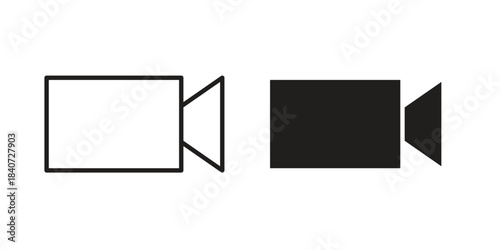 Video icons vector Collection Clipart Pack. icon with editable line stroke