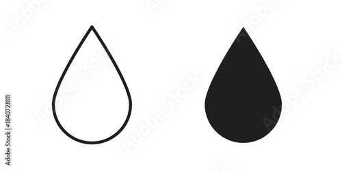 Water drop shape icons vector Collection Clipart Pack. icon with editable line stroke