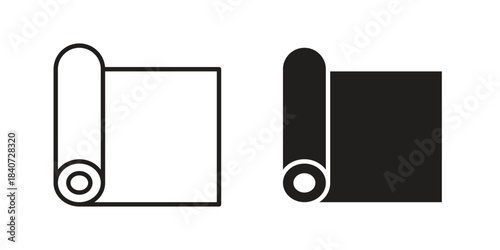 Yoga mat icons vector Collection Clipart Pack. icon with editable line stroke