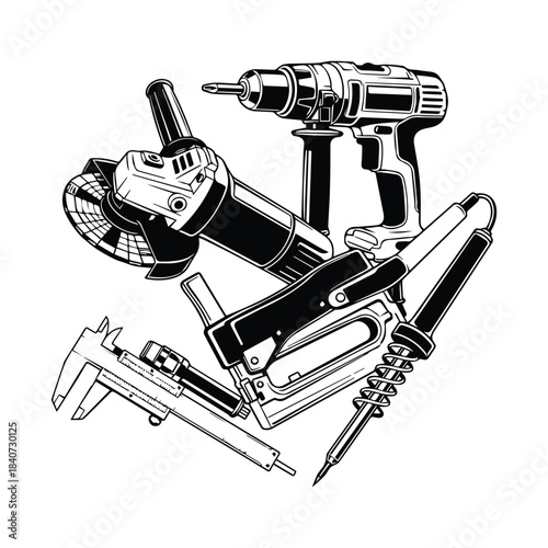 Tool set illustration Vector, illustration
