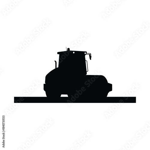 Road roller silhouette Vector, illustration