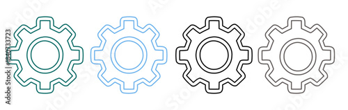 setting icon set  multiple stroke collection