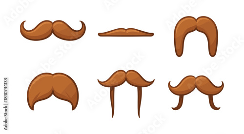 Mustache styles set, retro, hipster, flat vector illustration