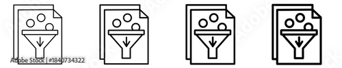 Data Filtering Icon Set Different Style Collection
