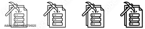 Data Mining Icon Set Different Style Collection
