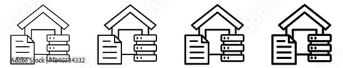 Data Warehouse Icon Set Different Style Collection
