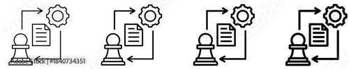 Data Strategy Icon Set Different Style Collection
