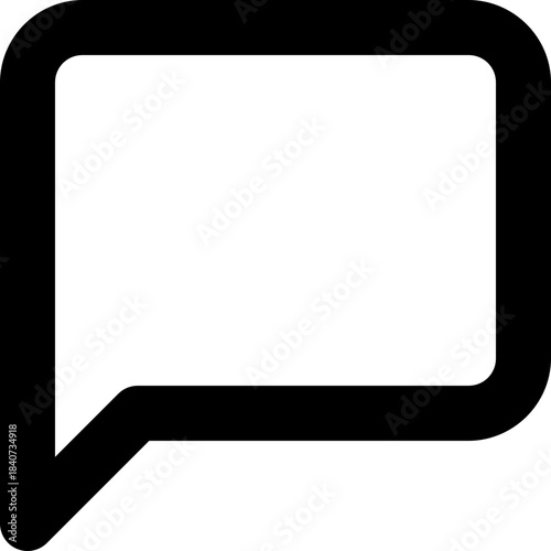 Chat square icon - speech bubble message outline