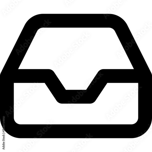 Inbox icon - tray document mail outline