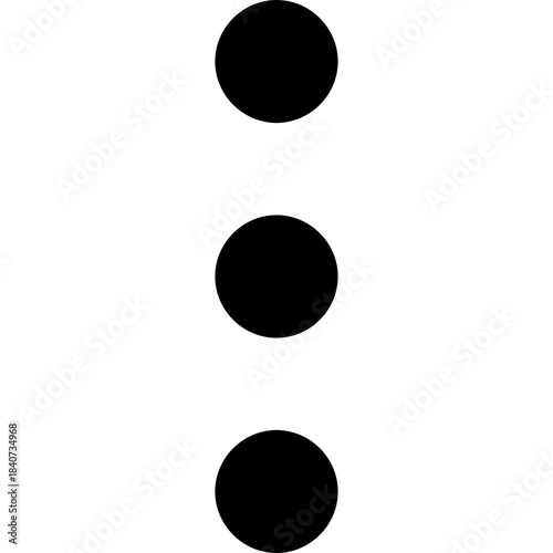 More vertical icon - dots options menu outline