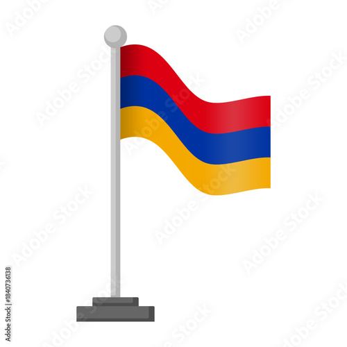 High-Quality Vector Illustration of the Armenian Flag. Official National Symbol Icon, featuring Red, Blue, Orange Stripes. Isolated on White Background, perfect as an EPS File Graphic Element
