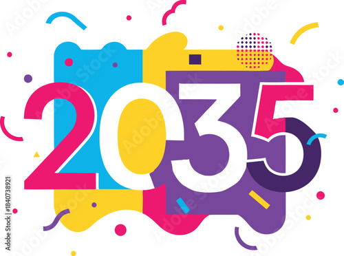 Happy new year vector, Illustration design concept transparent 