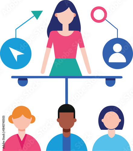 Abstract geometric design with bold colors and text elements