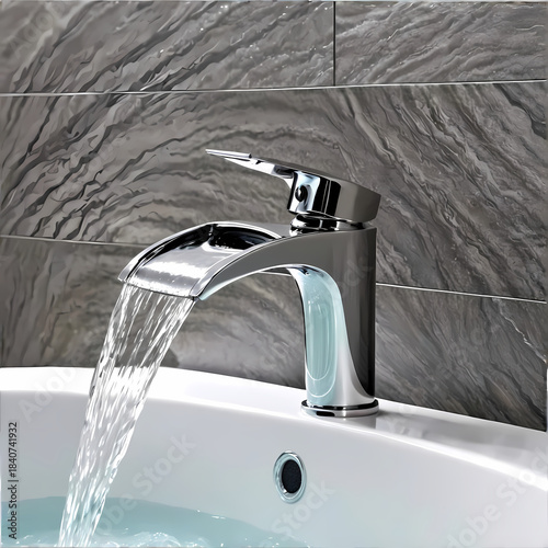 water flowing from faucet