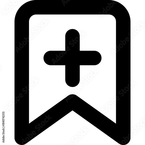 Bookmark plus icon - add save favorite outline