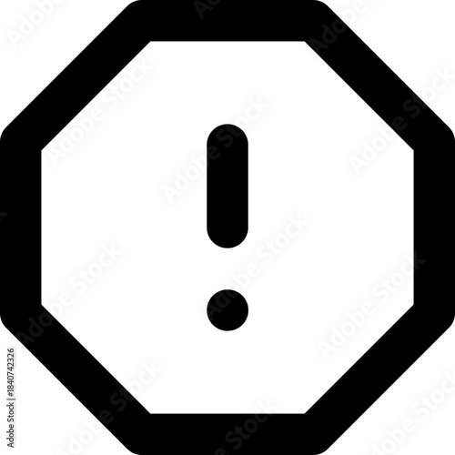 Alert octagon icon - exclamation warning danger outline