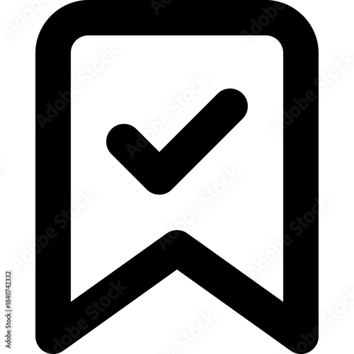 Bookmark check icon - saved verified done outline