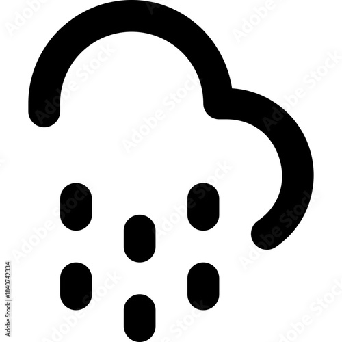Cloud rain icon - weather storm precipitation outline