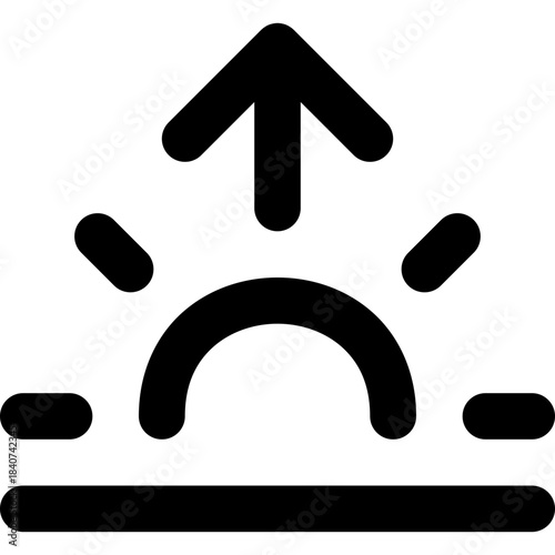 Sunrise icon - morning dawn sun horizon outline