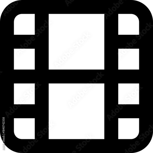 Film icon - movie video cinema reel outline