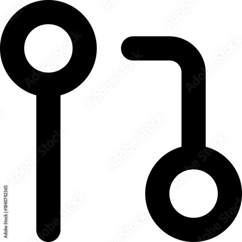 Git pull request icon - merge code review outline