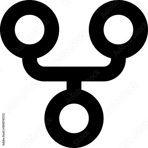 Git merge icon - combine branch code outline